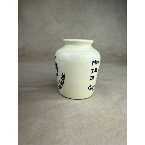 Antique French Ceramic De Dijon Grey Poupon Jar Sarreguemines Pottery 3.5" - Picture 6 of 8